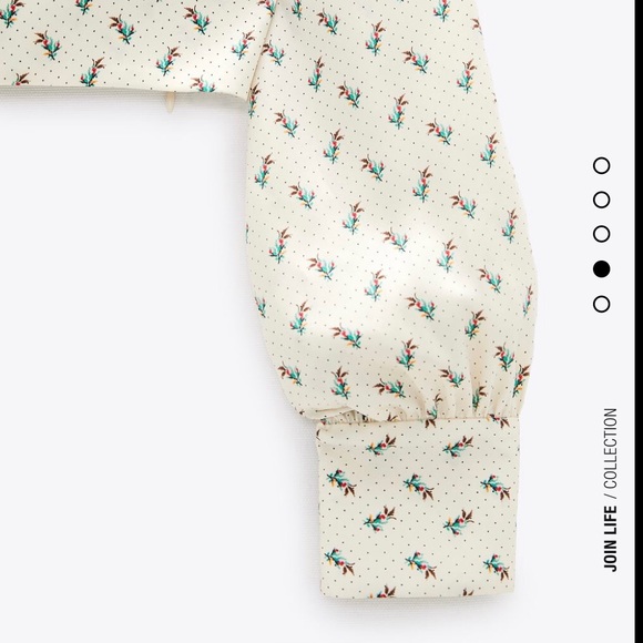 NWT Zara Shoulder Pad Print Top Size L - Picture 3 of 11